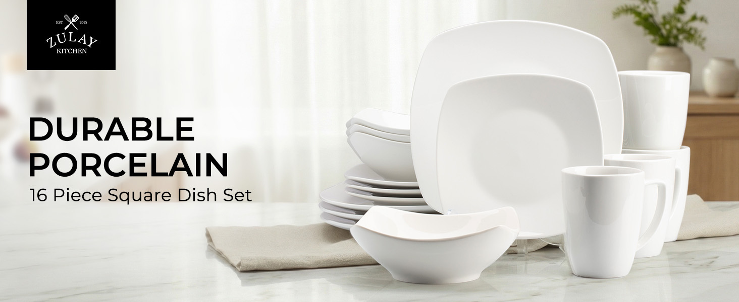 Durable Porcelain square dinnerware