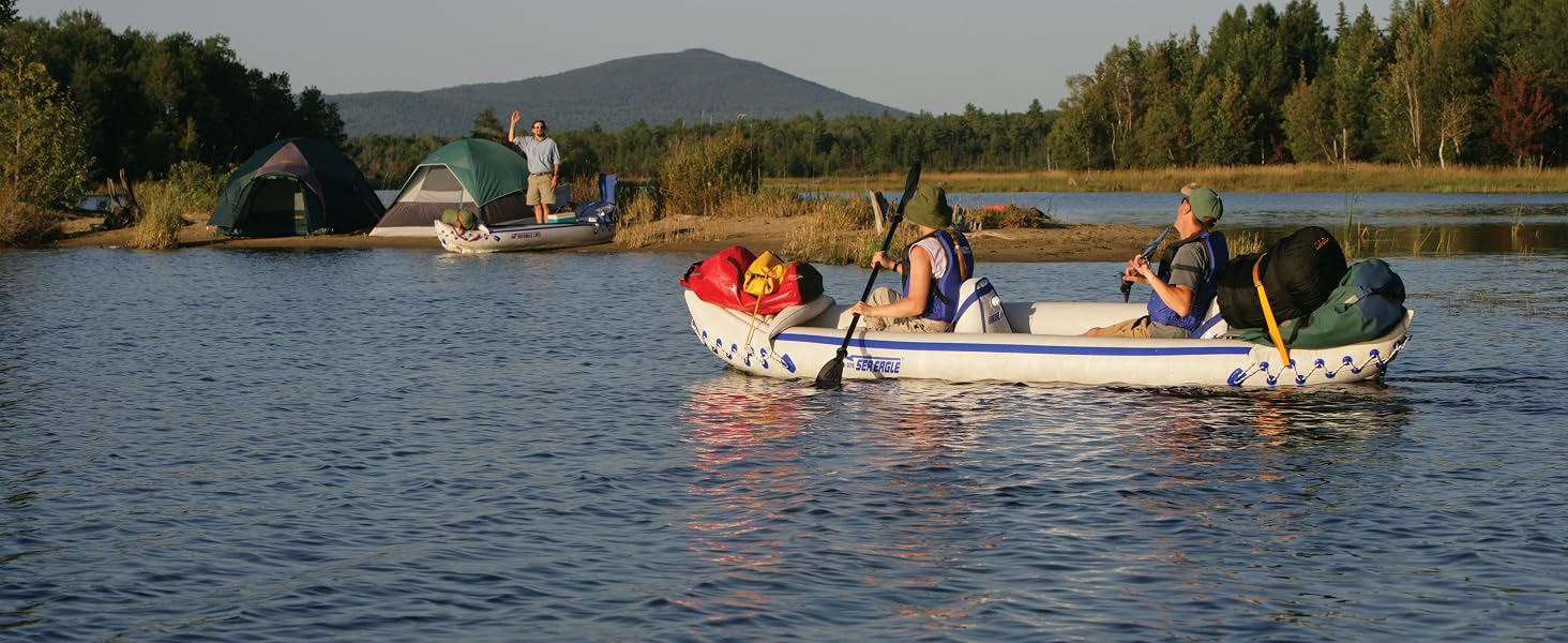Sea Eagle inflatable SE370 Sport Kayak Pro package kayak with paddles and seats