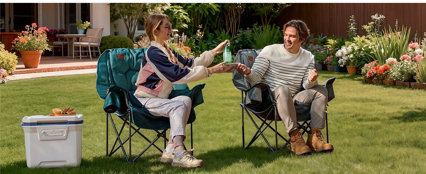 2 in 1 Camping Chair with Detachable Cushion