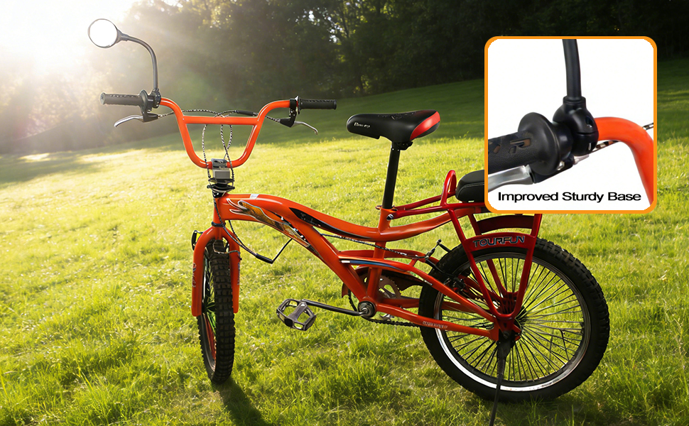 Bike mirror handlebar mount with improved study base