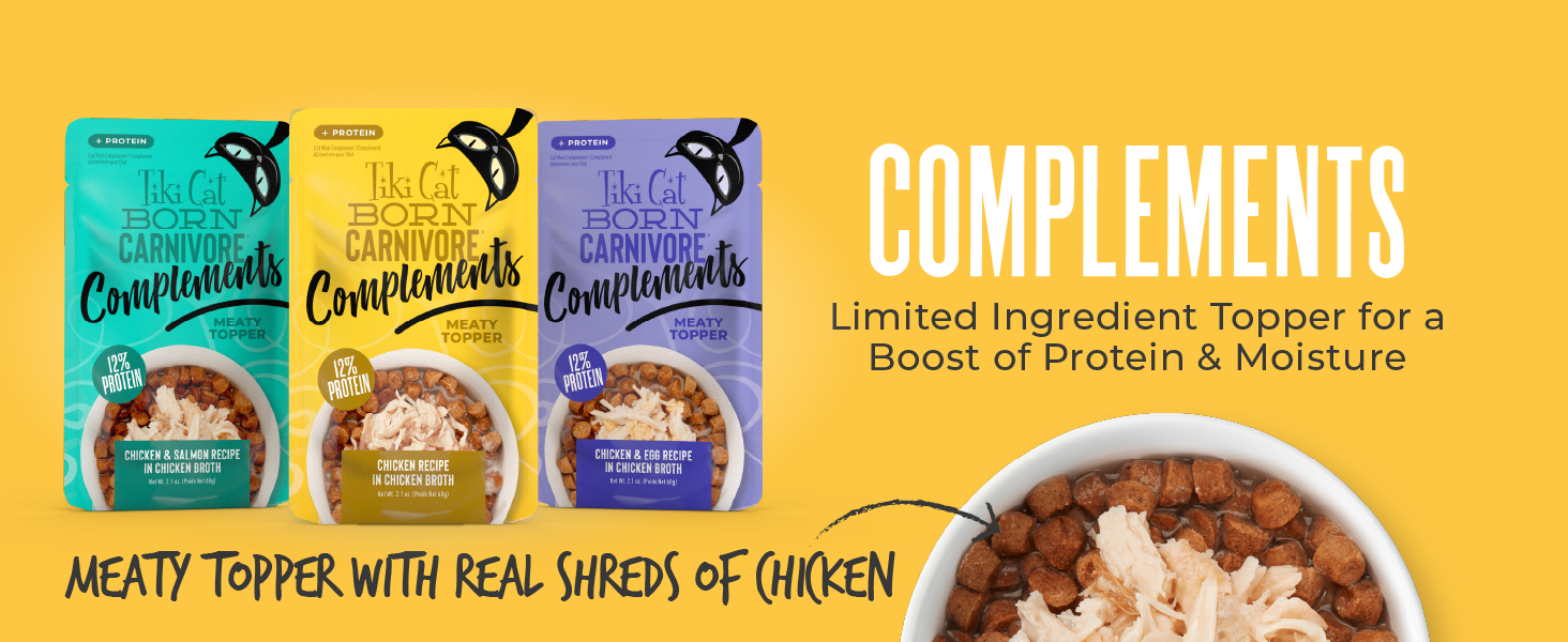 Complements: Limited ingredient topper for a boost of protein &amp;amp; moisture.