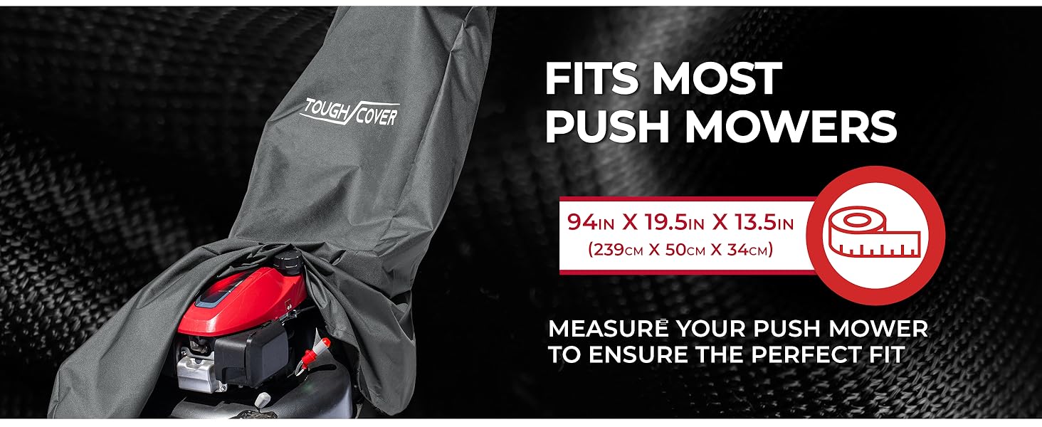 Tough Cover Lawn Mower Cover, Heavy Duty 600D Marine Grade Fabric.