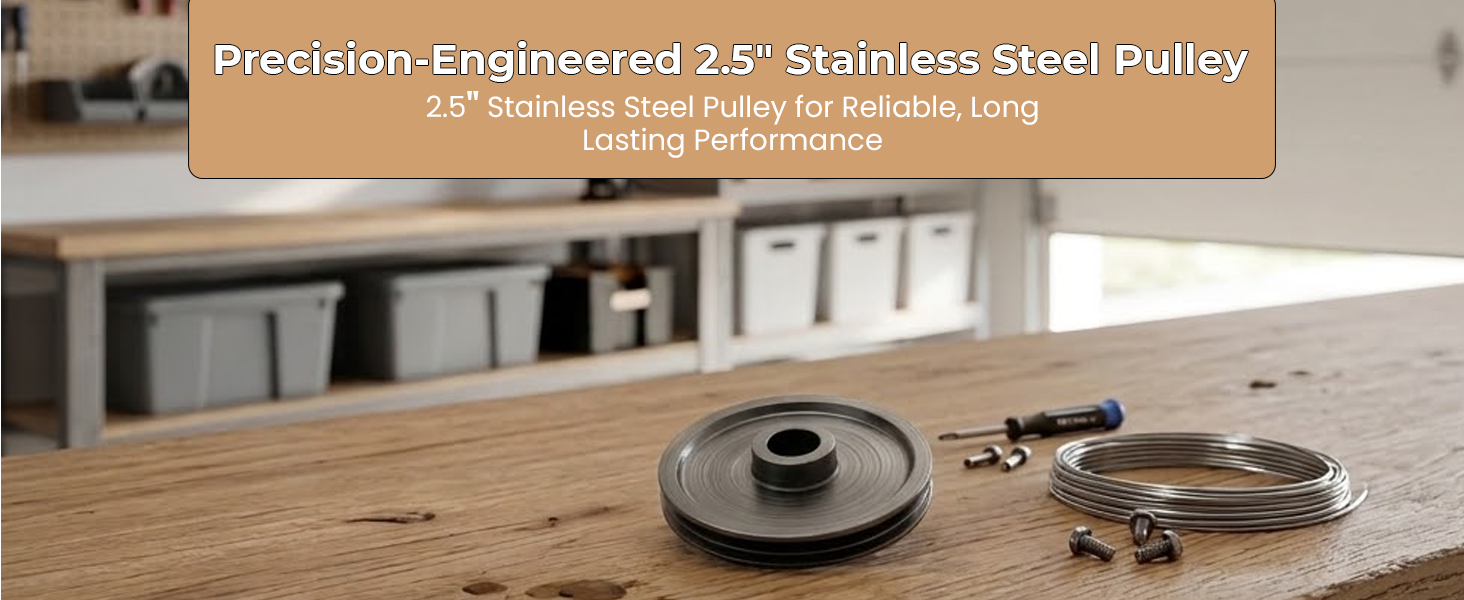 Garage door pulley compatible with Chamberlain and LiftMaster openers.