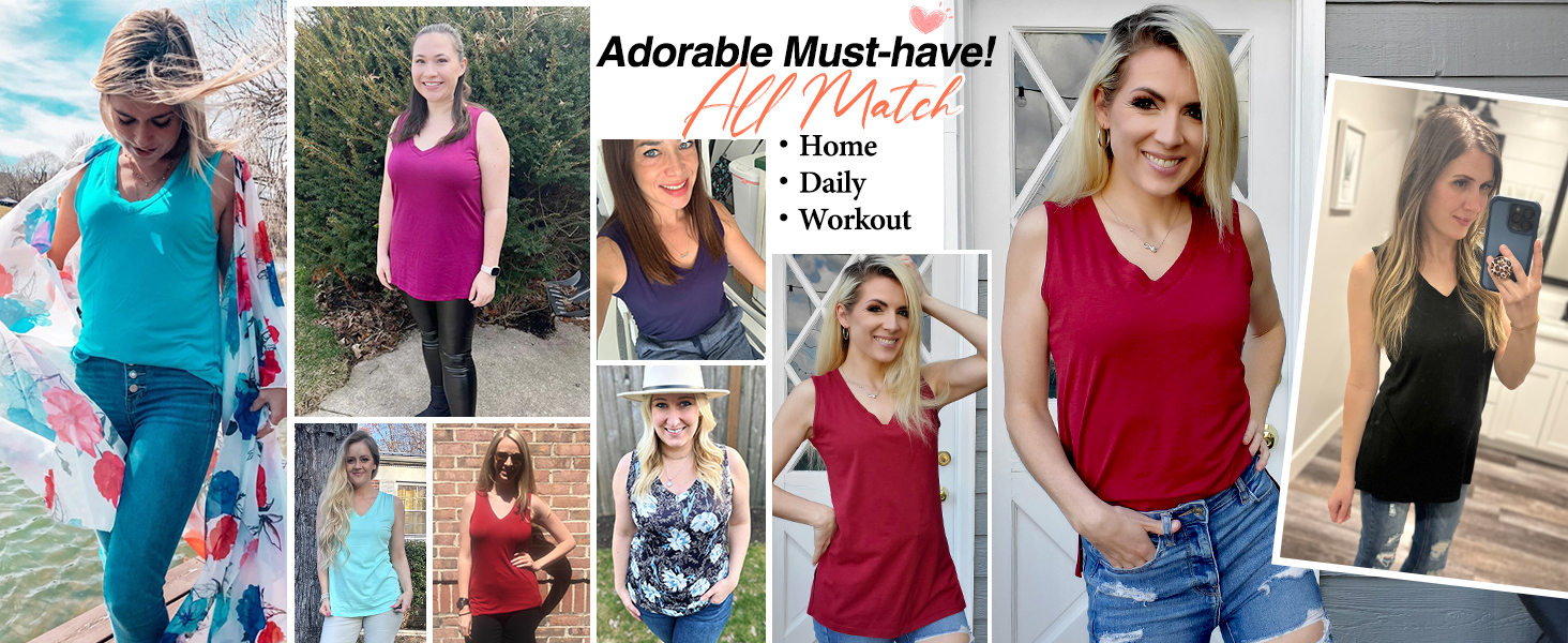 womens tank tops v neck summer tops
