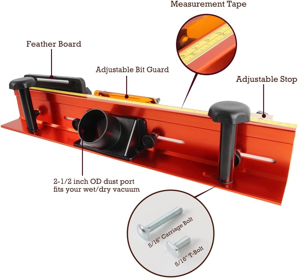 O'SKOOL Router Lift Systems with 32 Inches Long Router Table Fence System