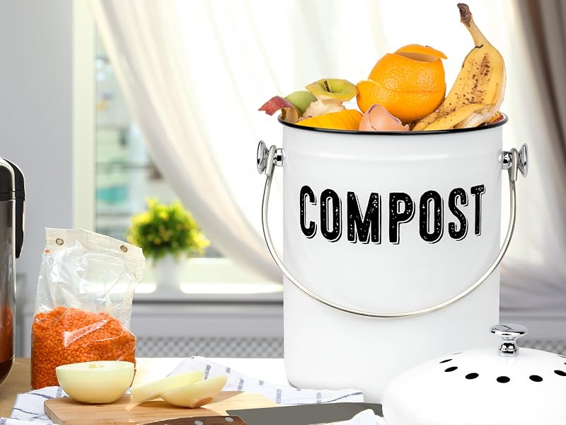 counter compost bin with lid