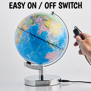 small constellation educational globe with 360 degree rotation and switch button