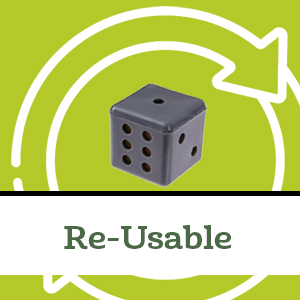 Re-usable refillable essential oil deployable dice
