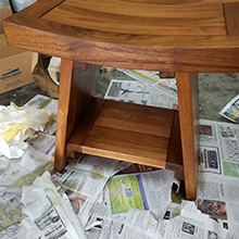Finished teak furniture protected with easy-to-apply Danish Teak Sealer