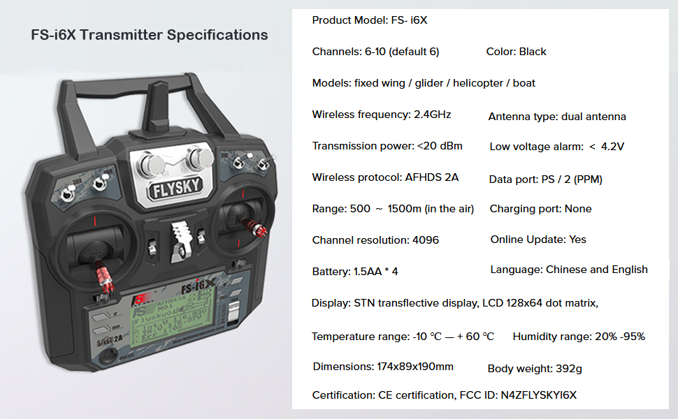 Flysky FS-i6X RC Transmitter with FS-X6B Receiver