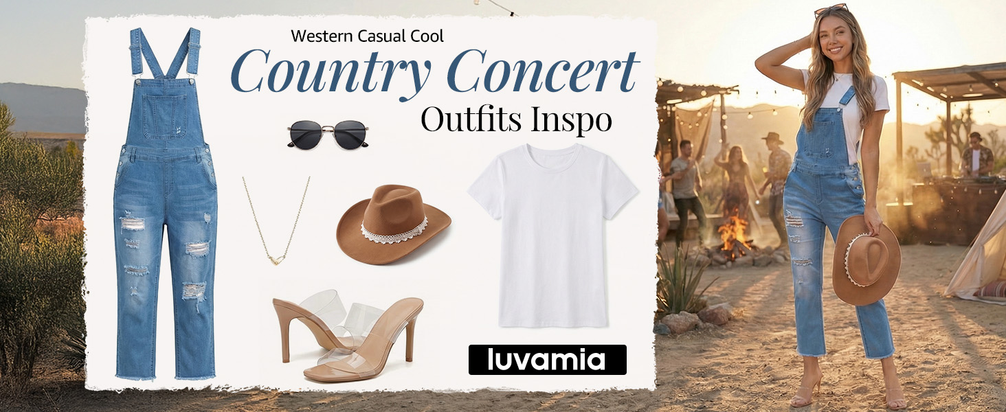 denim overalls for women loose fit jean jumpsuits for women country concert outfits jean overalls