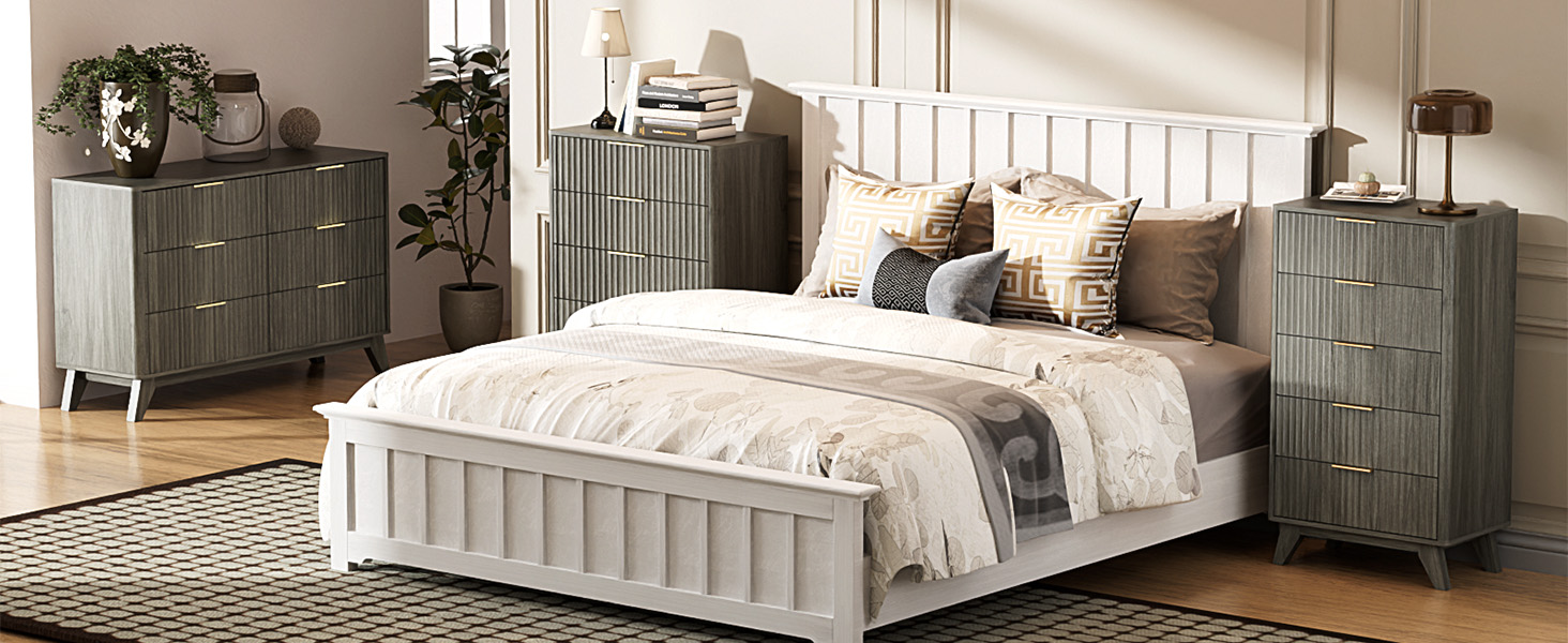 fluted grey dresser