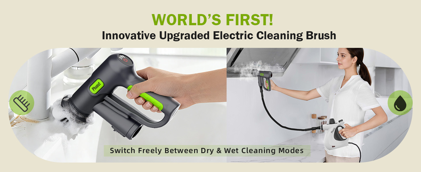 Phueut Electric Spin Scrubber Dual Dry Wet Modes Stain Removal for Bathroom Tile Kitchen Sink