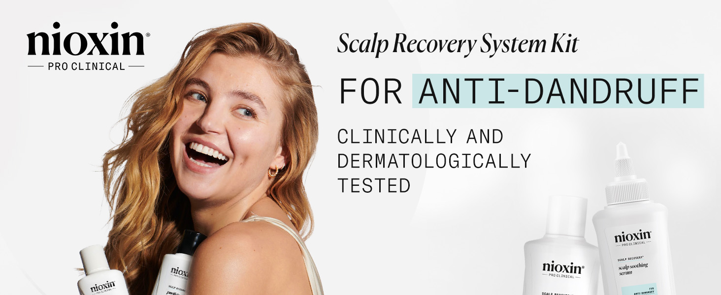 Nioxin Scalp Recovery Anti-Dandruff System Kit for Itchy &amp;amp; Flaky Scalp, Pyrithione Zinc