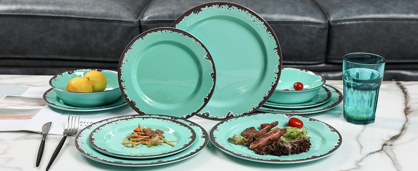 melamine dinnerware set plates and bowls set diashes sets plastic dinnerware set