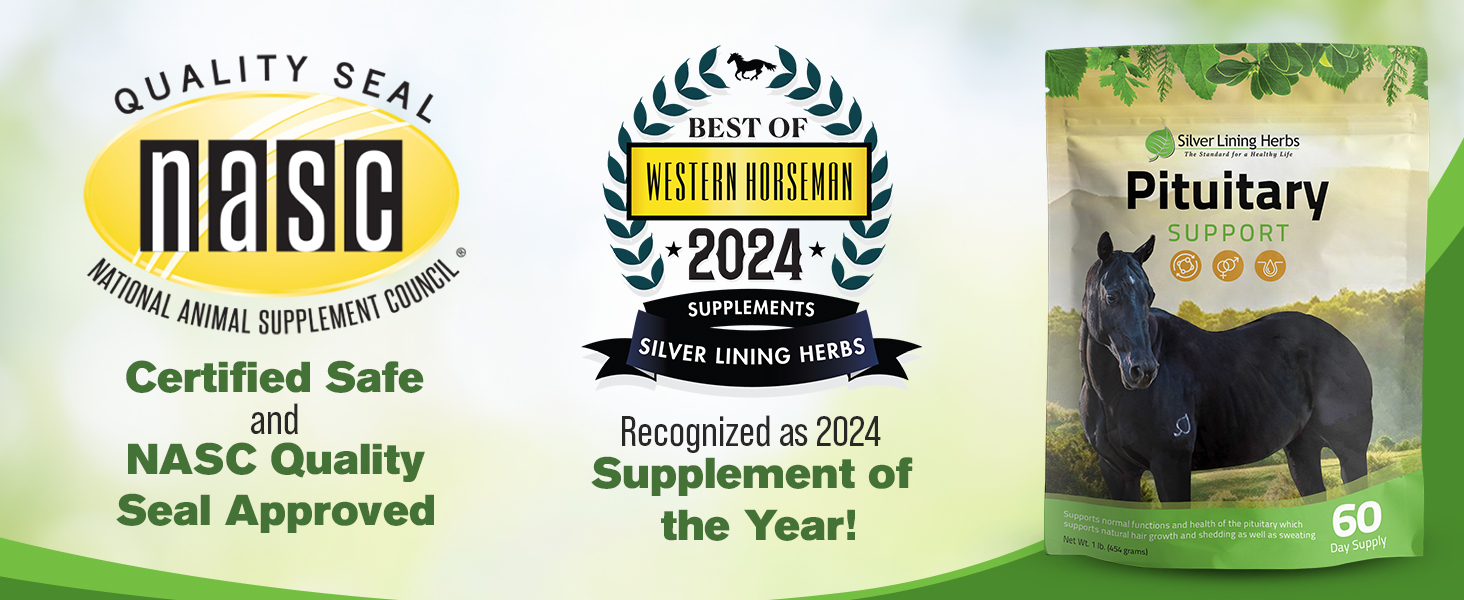 Silver Lining Herbs Pituitary Support for Horses Herbal Equine Supplement