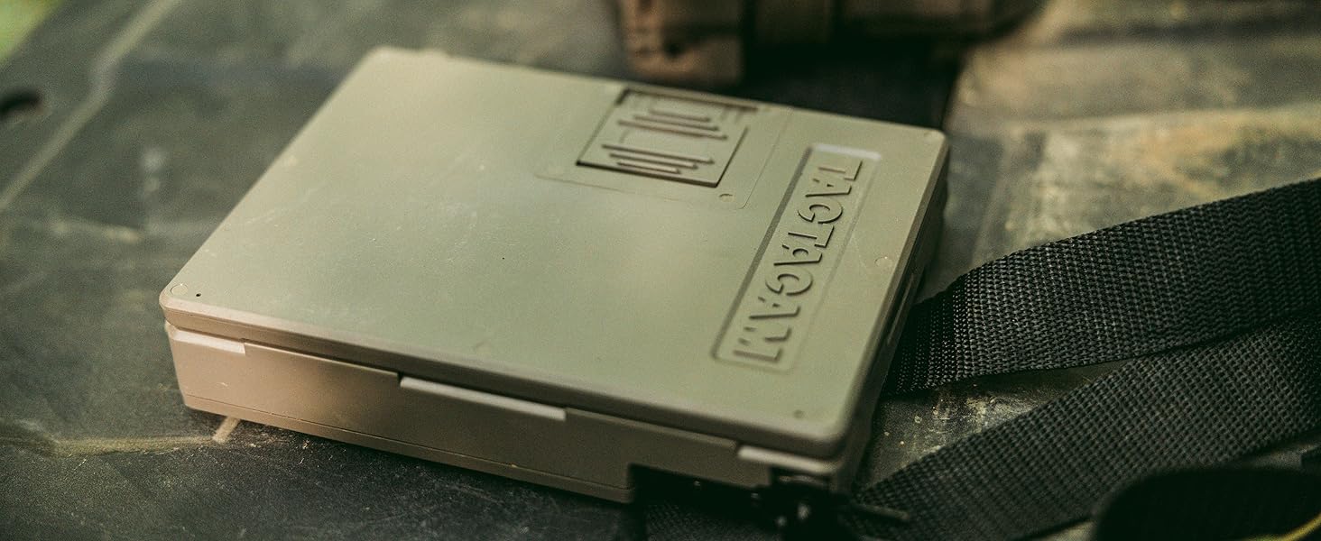 tactacam reveal folding solar panel mounted to a tree