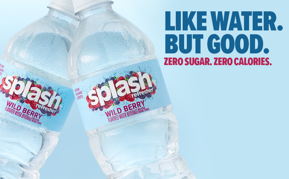 Splash Refresher flavored water has zero sugar and zero calories and tastes delicious.