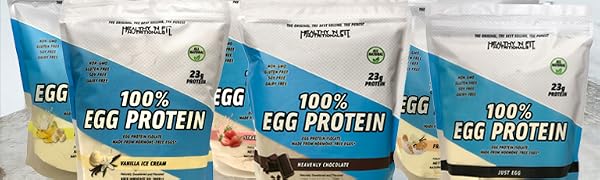 Group shot of all egg protein