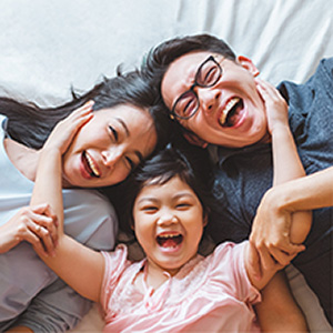 Family smiling
