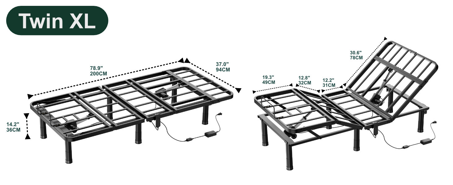 twin xl adjustable bed frame