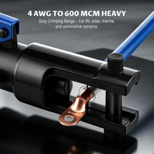 Lichamp Hydraulic Cable Crimping Tool Set 6 AWG to 4/0 AWG Terminal Crimper