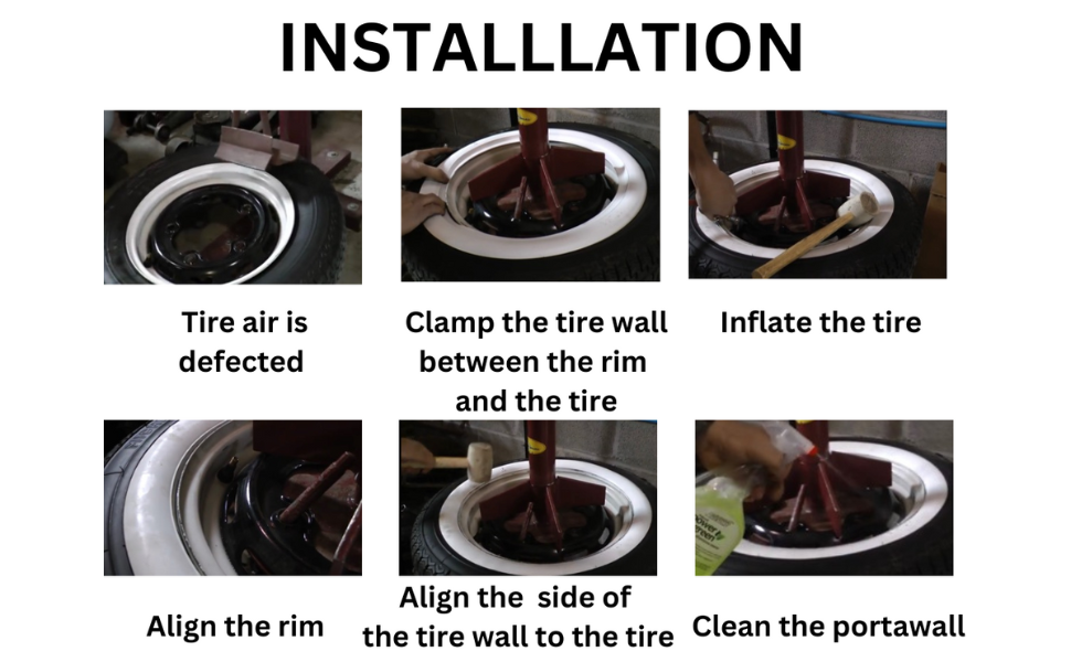 add on portawall whitewall strips. Atlas white side wall tire insert, porta walls 15