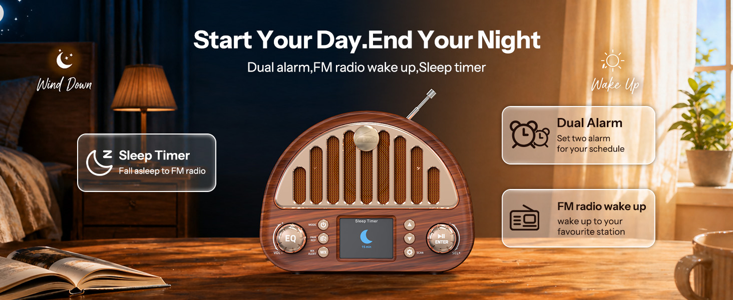 Dual Alarm &amp;amp; Sleep Timer