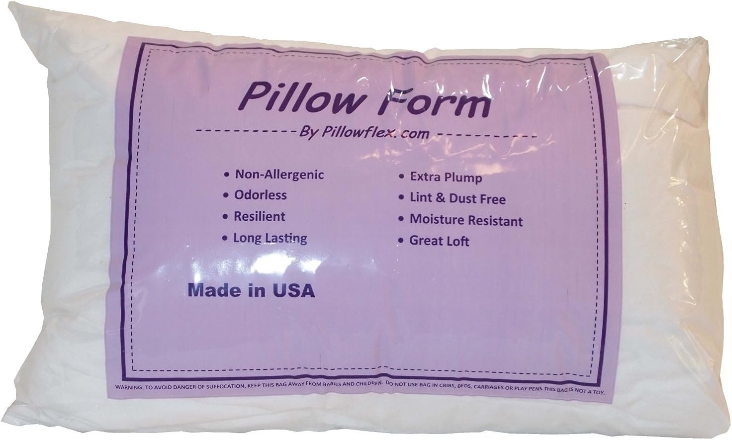 Pillowflex Premium Polyester Pillow Insert - 16x26 Soft Decorative Pillow | 2 Pack - Rectangle Throw Form, Full Loft, Supportive Fill