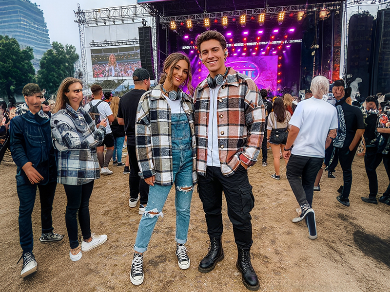 dancing at a music festival with your partner