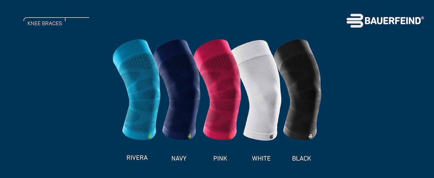 image of all color options for knee braces