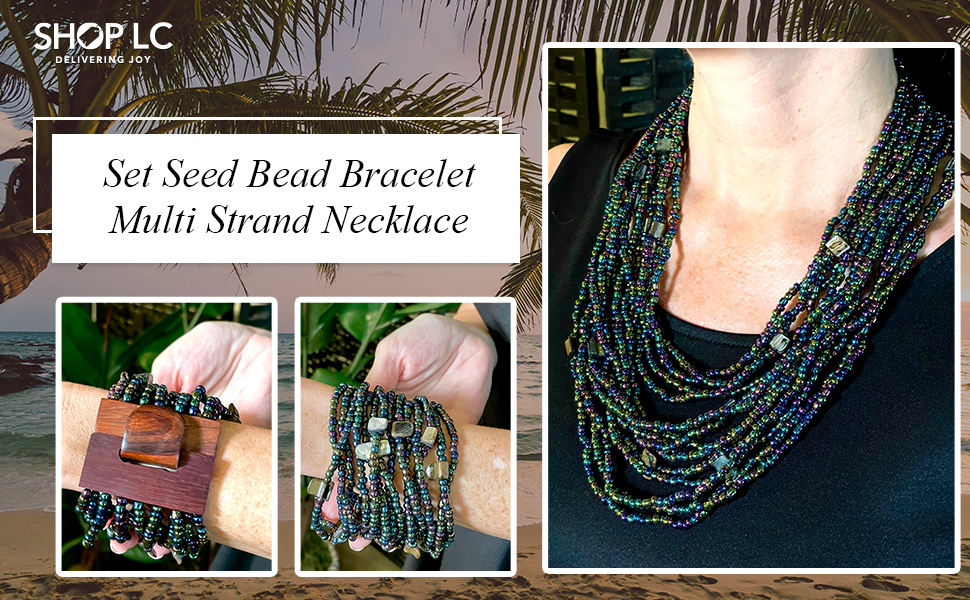 Green,seed,beads,necklace,bracelet