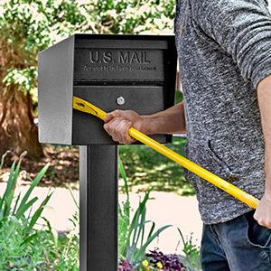 Residential theft proof USPS approved large security locking curbside post mount mailbox with key