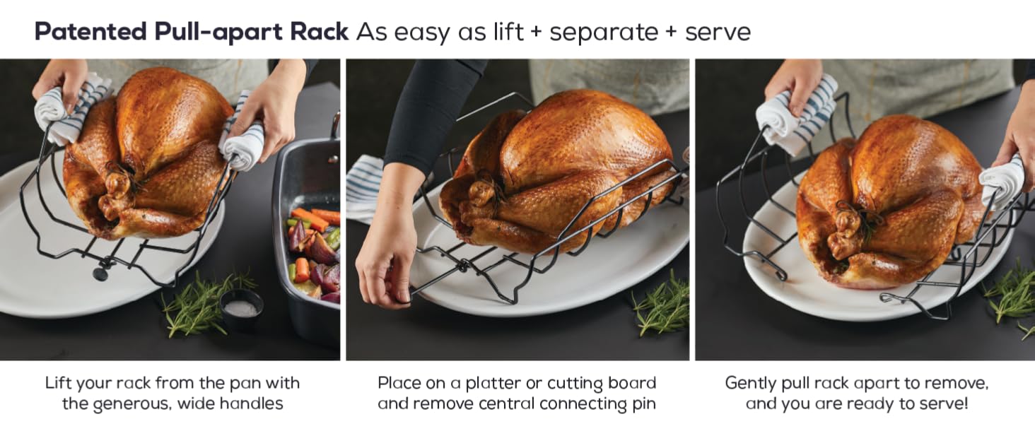 easy rack release to serve a turkey