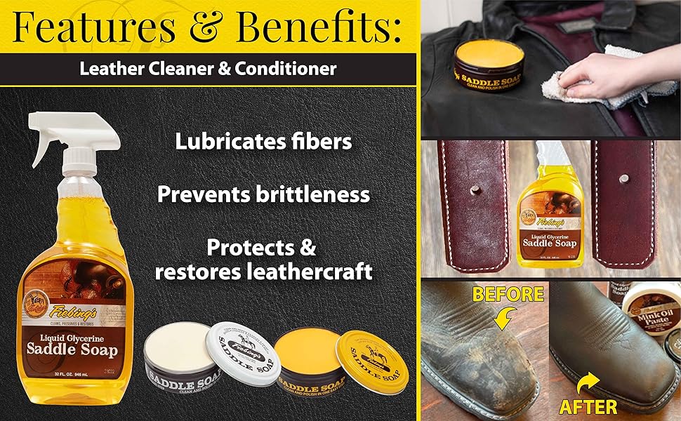 fiebing&amp;#39;s saddle soap tack care leather conditioner cleaner car seat boot condition saddle belt