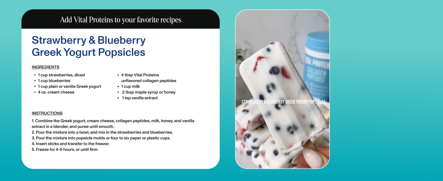 Strawberry &amp; Blueberry Greek Yogurt Popsicles