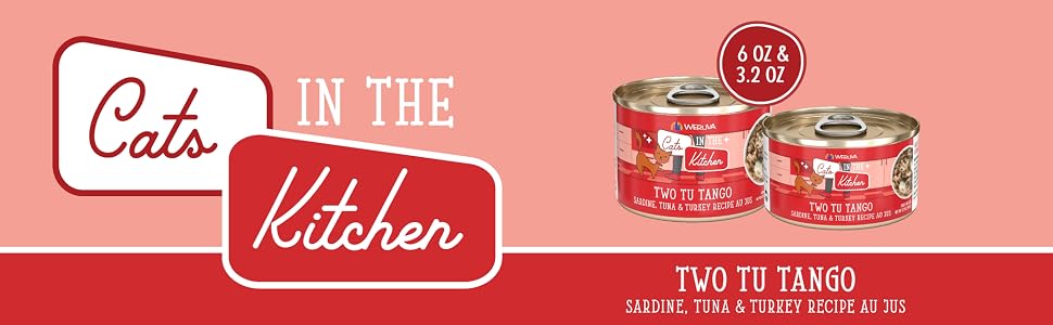 Cats in the Kitchen by Weruva, Two Tu Tango, 3.2oz &amp; 6oz Cans