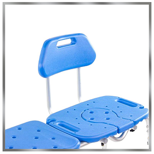 close up of high contrast blue on bench and backrest