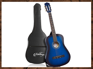 Ashthorpe beginner guitar with gig bag, blue guitar, kids guitar, starter guitar package