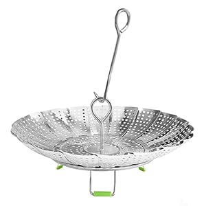 Stainless Steel Steamer Basket with Safety Tool