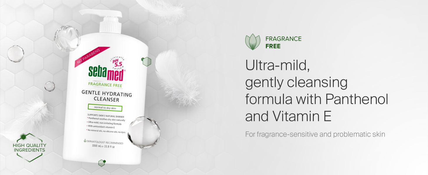 This ultra-mild formula gently cleanses without fragrances