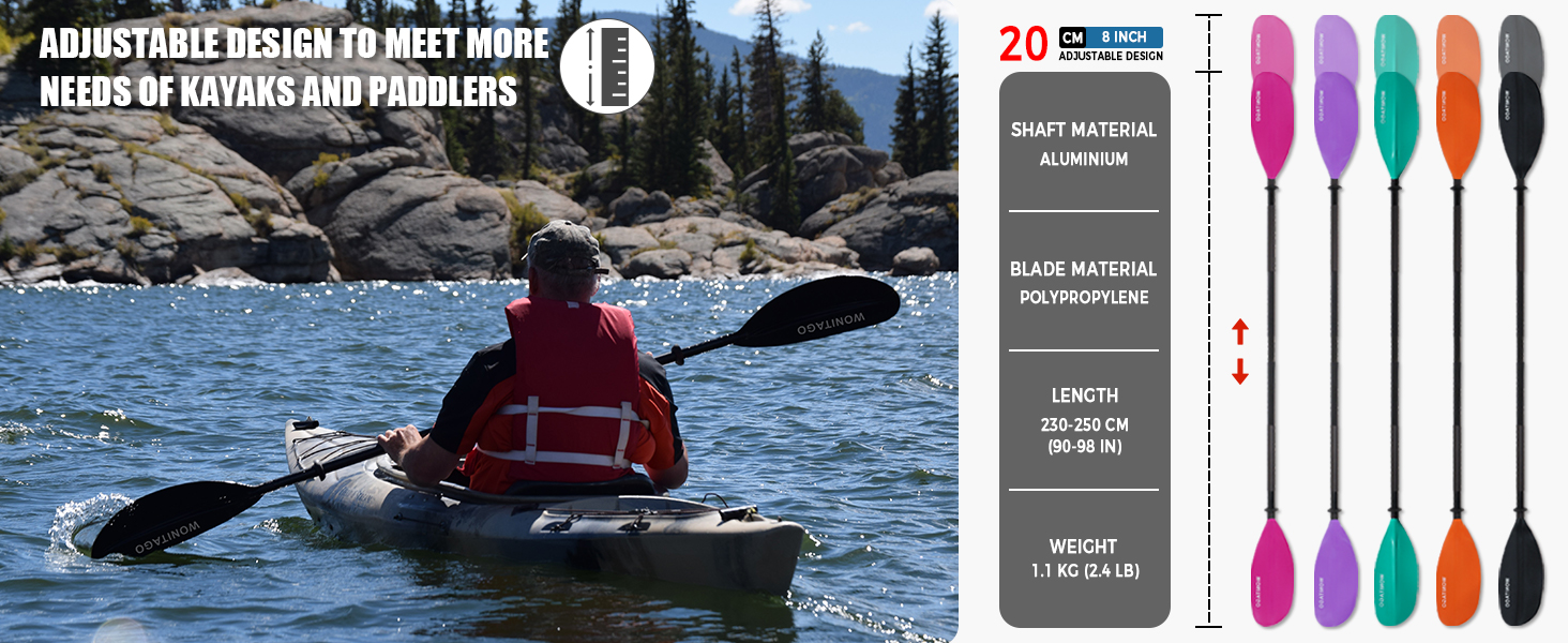 ADJSTABLE KAYAK PADDLES