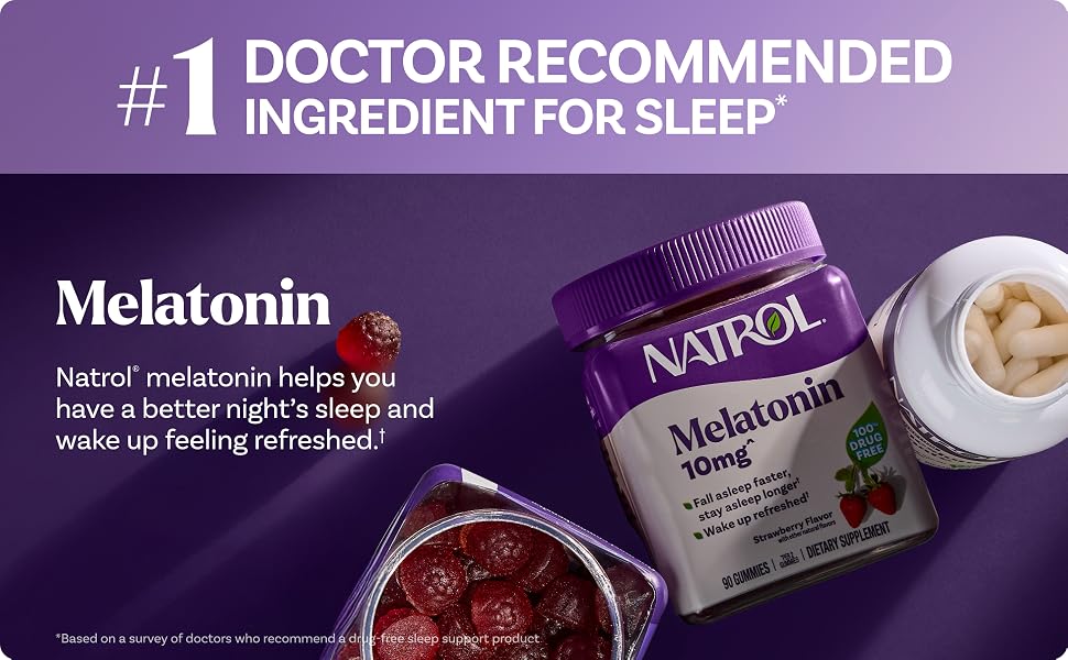 Melatonin #1 Doctor Recommended sleep supplement ingredient.