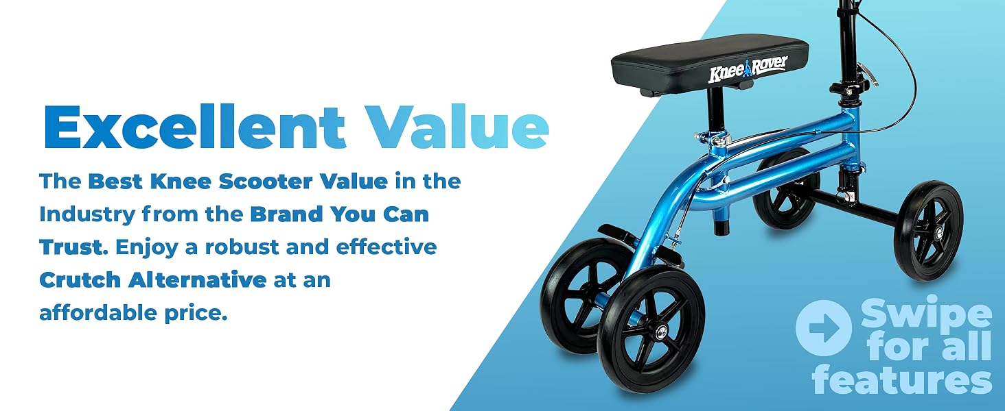 Kneerover scooter knee scooter broken foot surgery ankle injury knee walker rolling foldable scooter