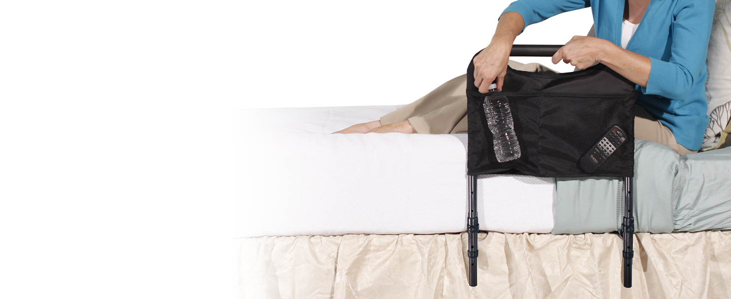bed rail organizer storage pouch