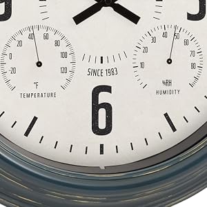 lacrosse, la crosse, 433-3838, outdoor clock, quartz, analog, temperature, humidity, wall clock, 18”
