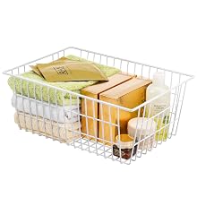 Farmhouse Decor Metal Wire Food Organizer Storage Bin Basket with Handles