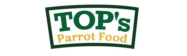 TOPs parrot food logo bird seed mix pellet small large medium size USD organic non-GMO