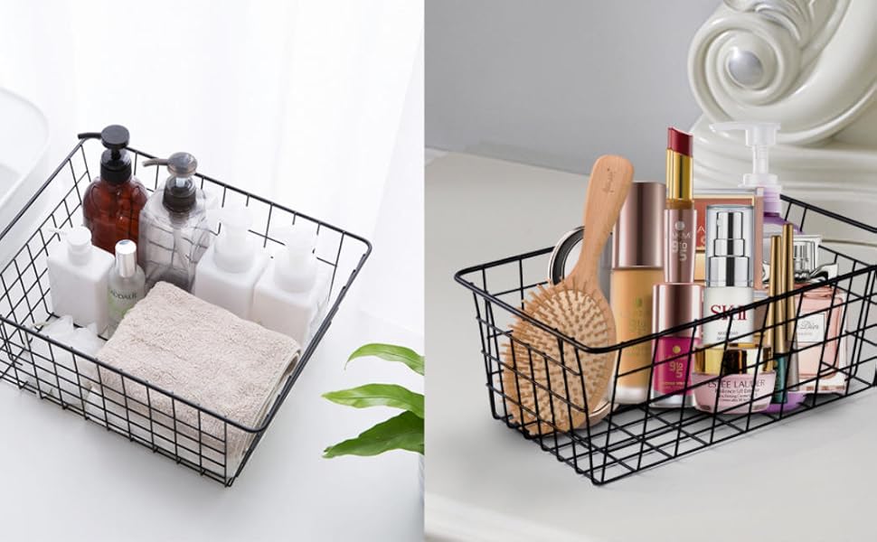 4 Pack Large Wire Baskets for Organizing