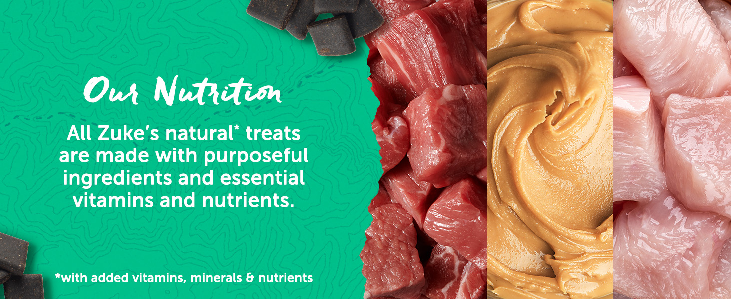Photo talking about the nutrition of Zuke's dog treats
